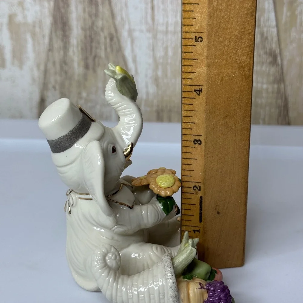 Lenox Pachyderm Pilgrim‎ Elephant Cornucopia Figurine Thanksgiving Vintage